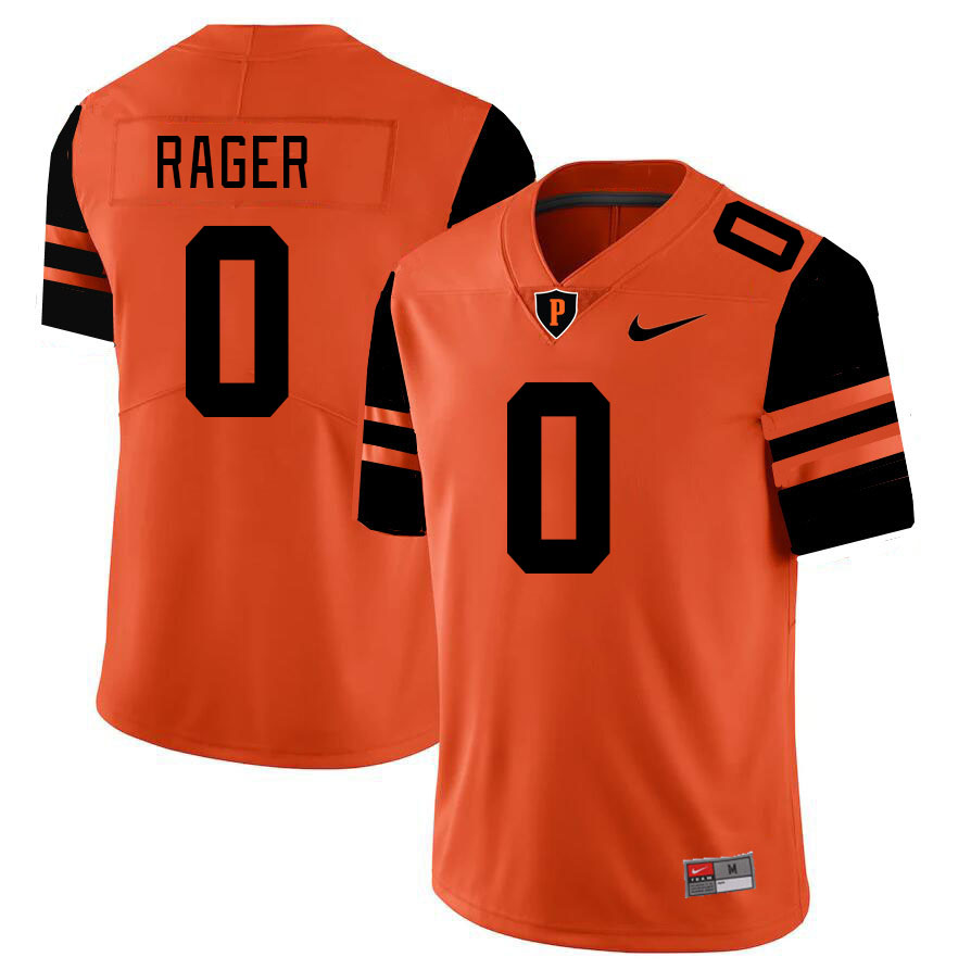 Men-Youth #0 Logan Rager Princeton Tigers 2023 College Football Jerseys Stitched Sale-Orange